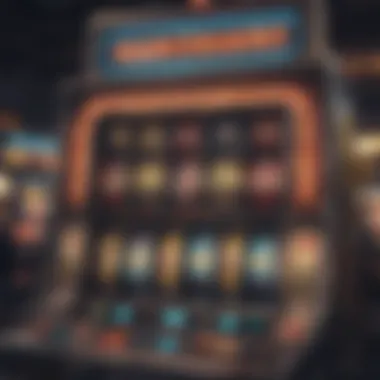 An engaging slot machine with bright lights