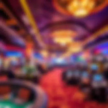 Vibrant Casino Atmosphere in Tennessee A panoramic view of a casino in Tennessee showcasing its vibrant atmosphere