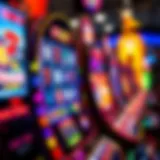 Vibrant Graphics of Roulette Slot Machine A detailed view of a roulette slot machine showcasing its vibrant graphics and unique symbols.