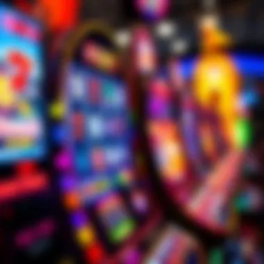 Vibrant Graphics of Roulette Slot Machine A detailed view of a roulette slot machine showcasing its vibrant graphics and unique symbols.