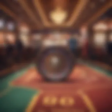 The Energy of a Casino Floor A vibrant casino floor bustling with excitement and energy