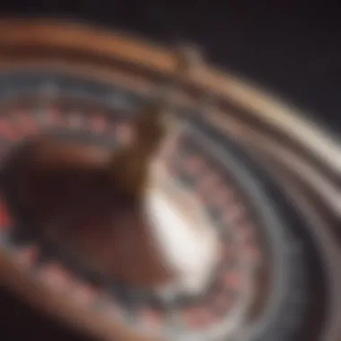 Close-up of a roulette wheel in action