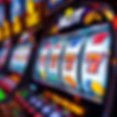 Winning Combinations on Slot Machine Close-up of a slot machine display showcasing winning combinations