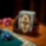 Elegant wooden poker card holder with intricate design