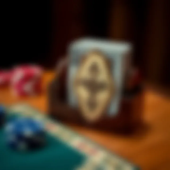 Stylish Wooden Card Holder for Enhanced Gameplay Elegant wooden poker card holder with intricate design