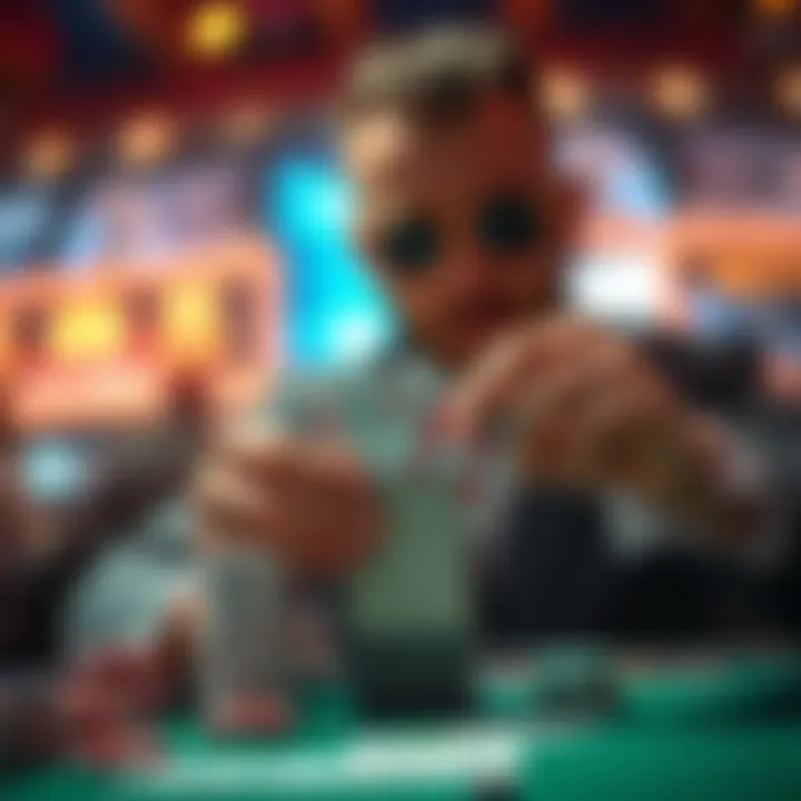 Utilizing Card Holders for Strategic Advantage Player demonstrating strategic use of a poker card holder