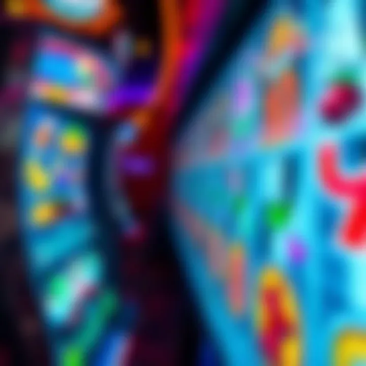 A modern digital slot game interface with vibrant graphics
