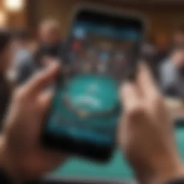 Screenshot of a vibrant WSOP tournament in progress on Android