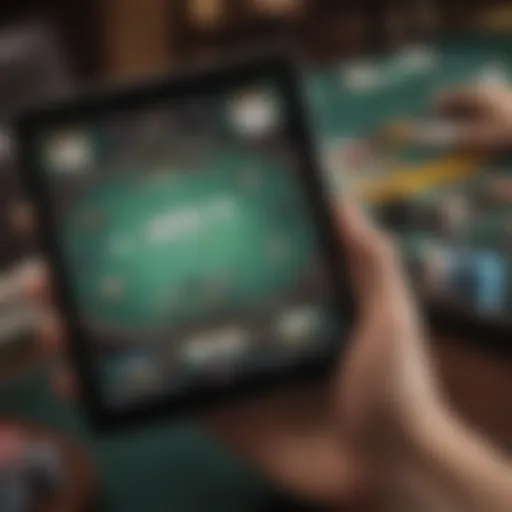 User interface of WSOP Android app showcasing table layout