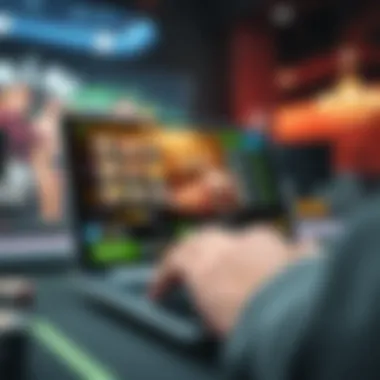 Modern gaming interface on a digital device