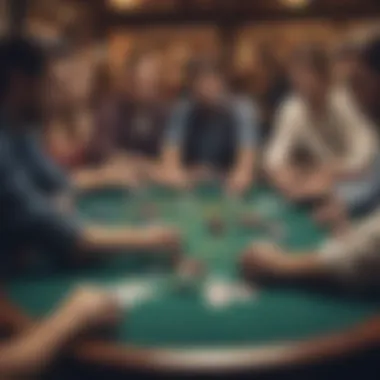 Lively Action at a Foxwoods Gaming Table A lively gaming table with players engaged in the action