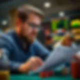 A thoughtful individual analyzing betting statistics