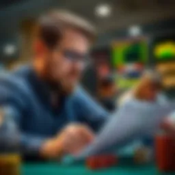 A thoughtful individual analyzing betting statistics