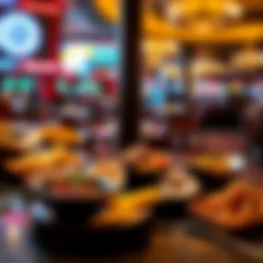 Elegant presentation of gourmet dishes available at the food court