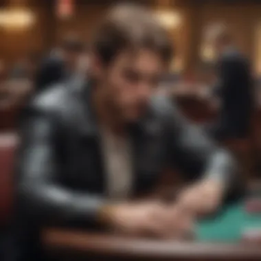 Contemplation in Jackpot Hold'em A player contemplating their next move in Jackpot Hold'em