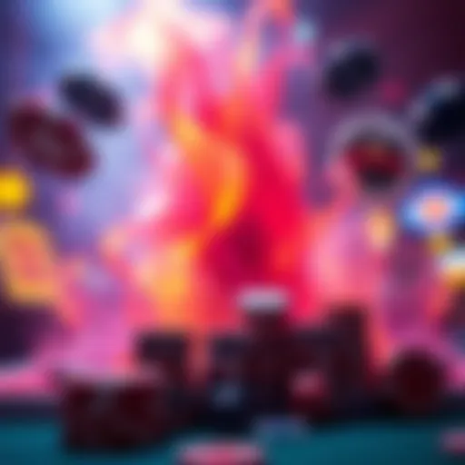 An abstract representation of high-stakes gaming with vibrant colors and dynamic shapes