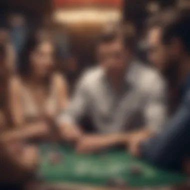 Engaged Players in a Lively Poker Game Group of players engaged in a lively poker game