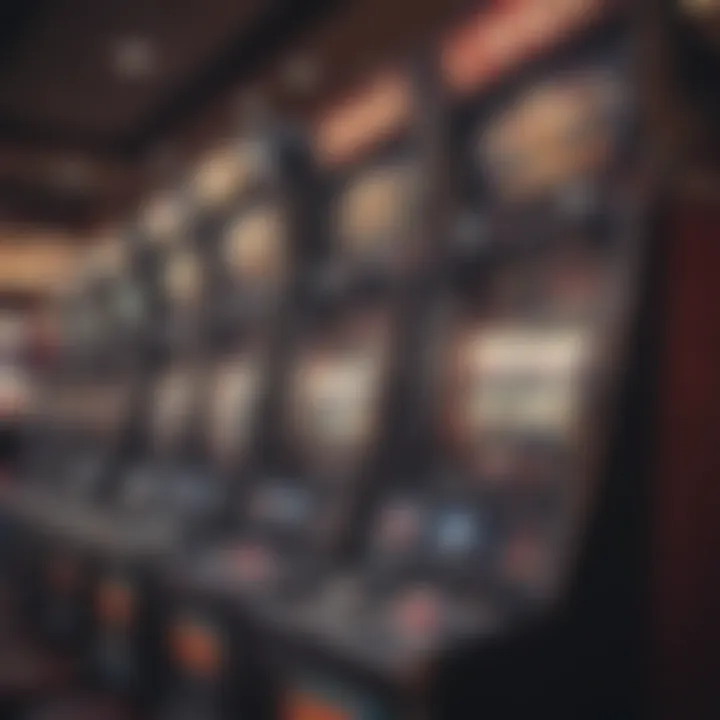 Close-up of popular slot machines inside Lucky Lane Casino