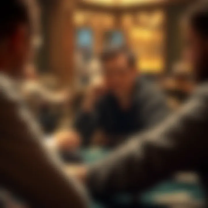 Player contemplating decisions during a Texas Hold'em game
