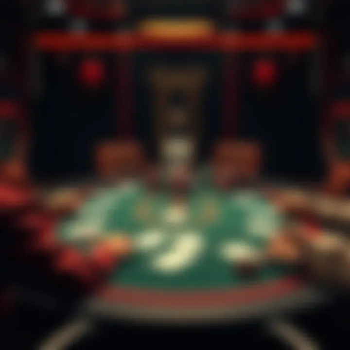 Strategic poker table layout showcasing Texas Hold'em
