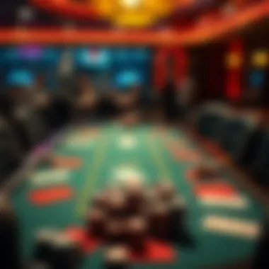 An Engaging Poker Setup A well-organized poker table ready for a game