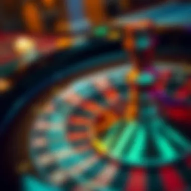 Roulette wheel showcasing various betting options