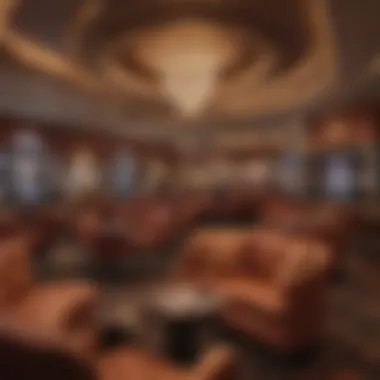 A luxurious lounge area within the casino featuring upscale seating and decor