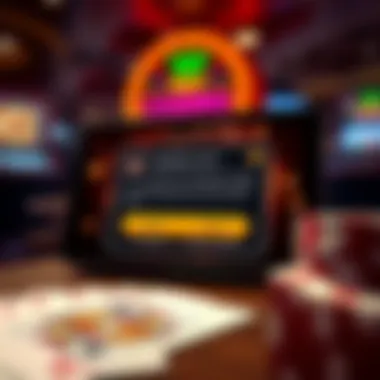 Email Notifications and Casino Elements Illustration of email notifications and casino elements