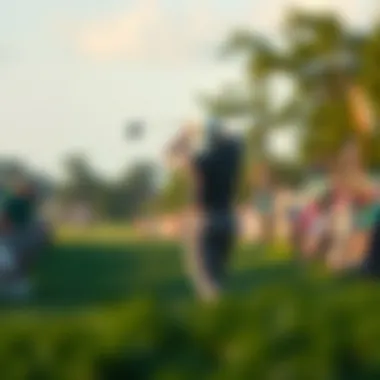Masterful Golf Swing at the Masters Tournament Masterful golf swing captured at the tournament