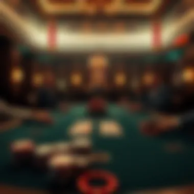 Upscale Poker Tournament A sophisticated poker table set up for an upscale tournament