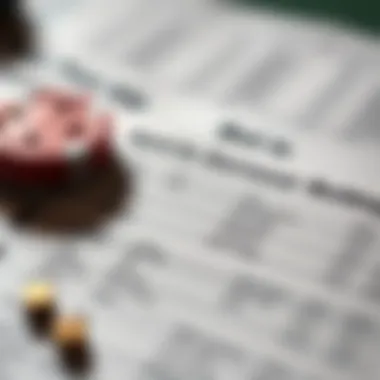 Sports Betting Slip Close-up of a sports betting slip filled with various bets