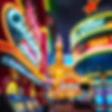 Bright neon lights of a Las Vegas casino showcasing enticing offers