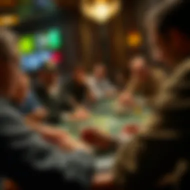 Engaged Players in Texas Hold'em A group of players deeply engaged in a game of Texas Hold'em