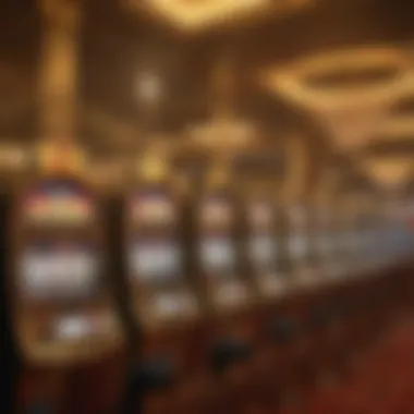 Vibrant Environment of Rapid Gold Slots in Las Vegas Interior view of a Las Vegas casino featuring Rapid Gold slot machines