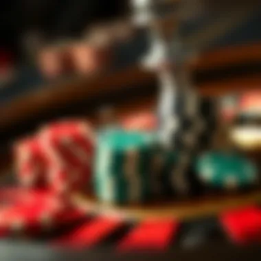 Betting Strategies with Roulette Chips Strategic placement of roulette chips illustrating betting techniques