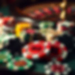 Variety of roulette chips showcasing their distinct colors and designs