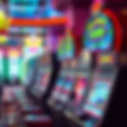 Vibrant array of casino slot machines