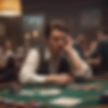 Player Strategy in Rummy A focused player contemplating their next move in a game of Rummy