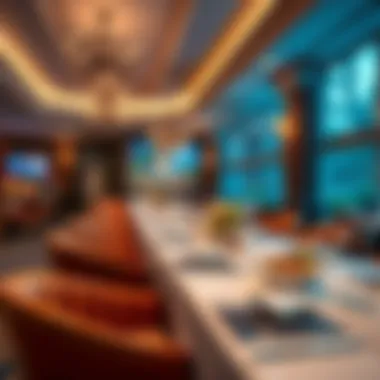 A luxurious dining area featuring gourmet cuisine and elegant decor