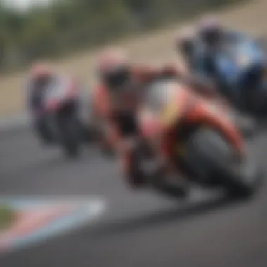 Exciting MotoGP Racing MotoGP motorcycle racing action captured on the track
