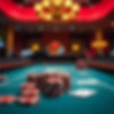 Engaging Casino Atmosphere Casino table with chips and cards