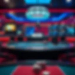 Online poker table with digital interface