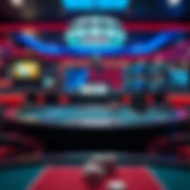 Online poker table with digital interface