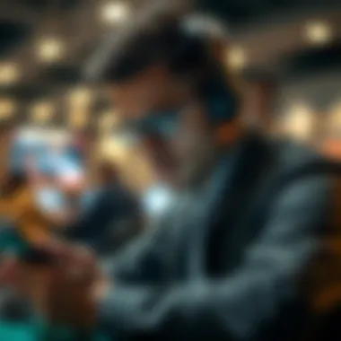 Enhancing Skills through Game Analysis Player analyzing game statistics on a mobile device