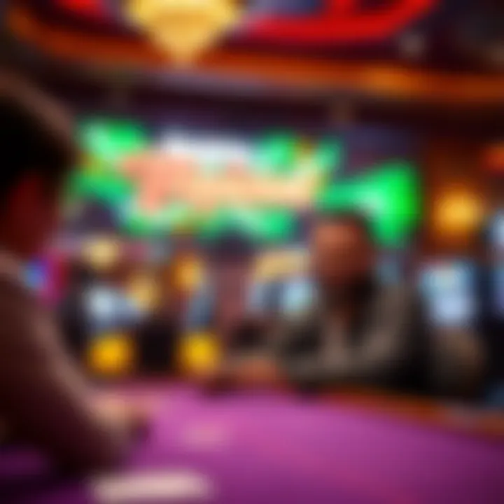 Enjoying Complimentary Services Player enjoying complimentary services in a vibrant casino environment.