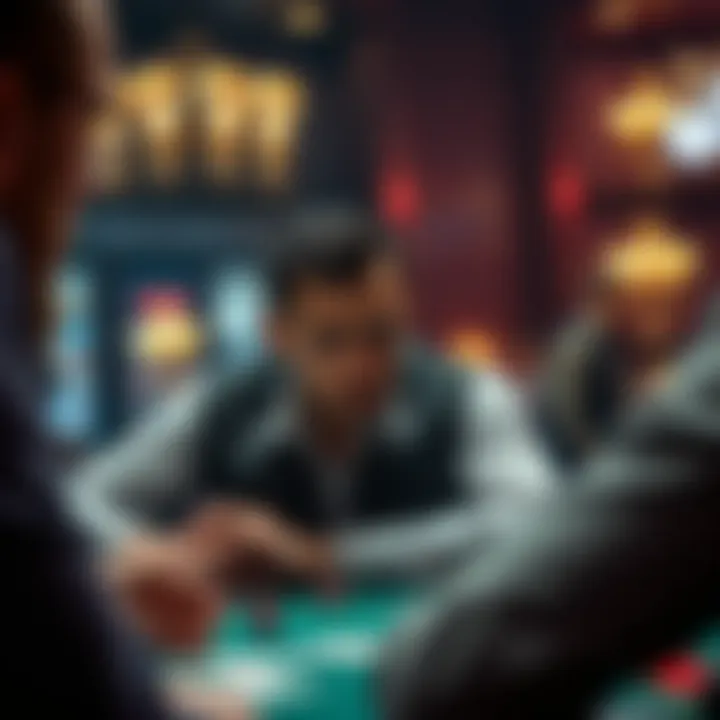 Strategic Decision-Making in Poker A strategic player contemplating their next move in a poker game