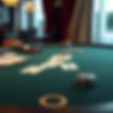 Blackjack Push Scenario Visual representation of a blackjack table with cards showing a push scenario