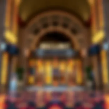 Casino Resort Entrance and Security Features Elegant casino resort entrance showcasing security measures