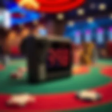 Digital Clock on a Poker Table Close-up of a poker table featuring a digital clock