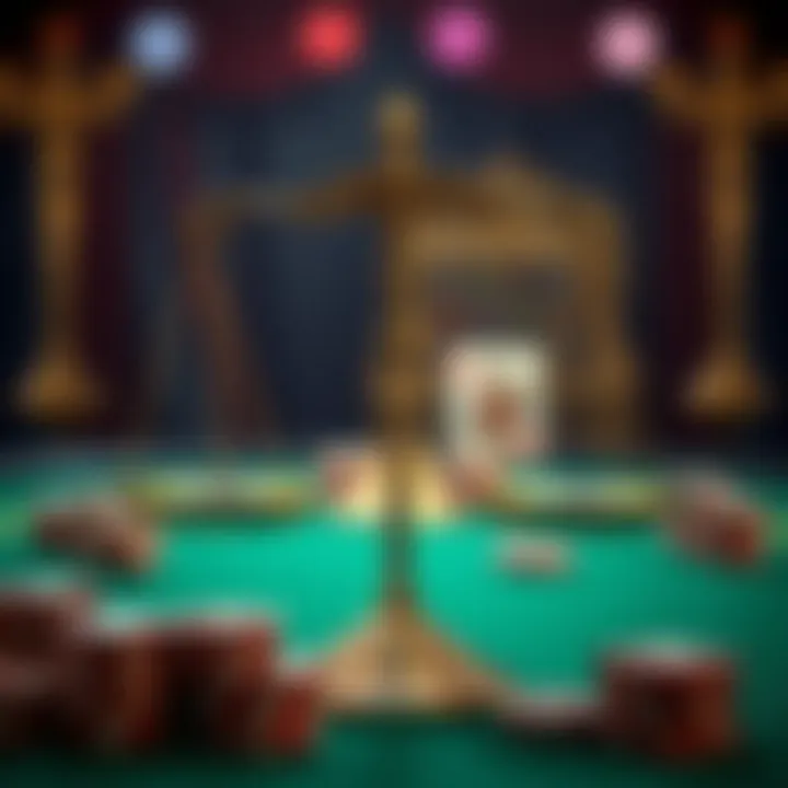 A balance scale representing luck vs. skill in gambling